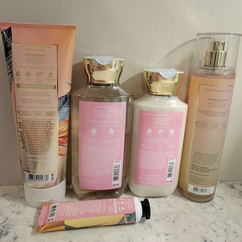 Bath & Body Works Bahamas Passionfruit & Banana Flower  Fragrance Bundle NEW! - Picture 7 of 13